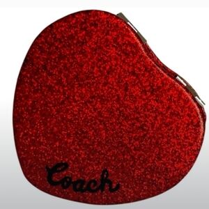 NWT Coach Glittering Heart Compact Mirror